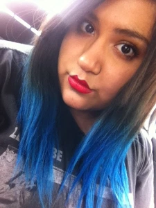 Ami Garza blue hair ombre